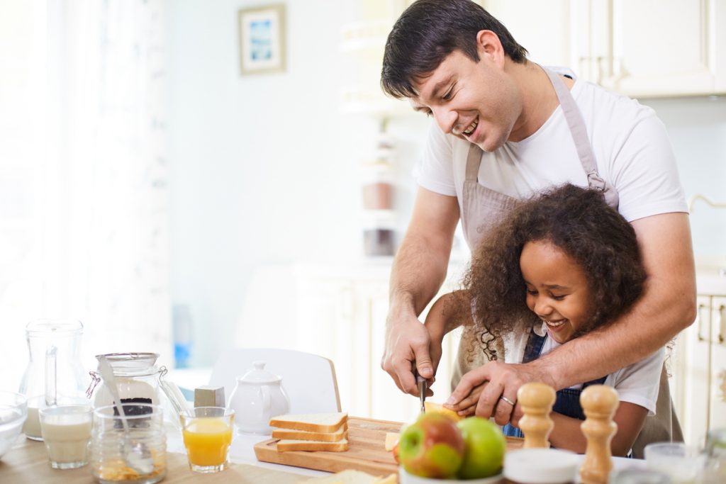 Father spending time with his daughter and family sharing custody in Nashville TN
